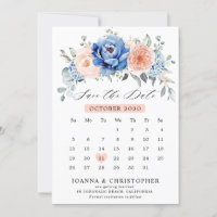Blauschiefer-Dusty-Blush-Kalender Save the Date