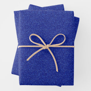 Blauschimmernde Glitzern Geschenkpapier Set