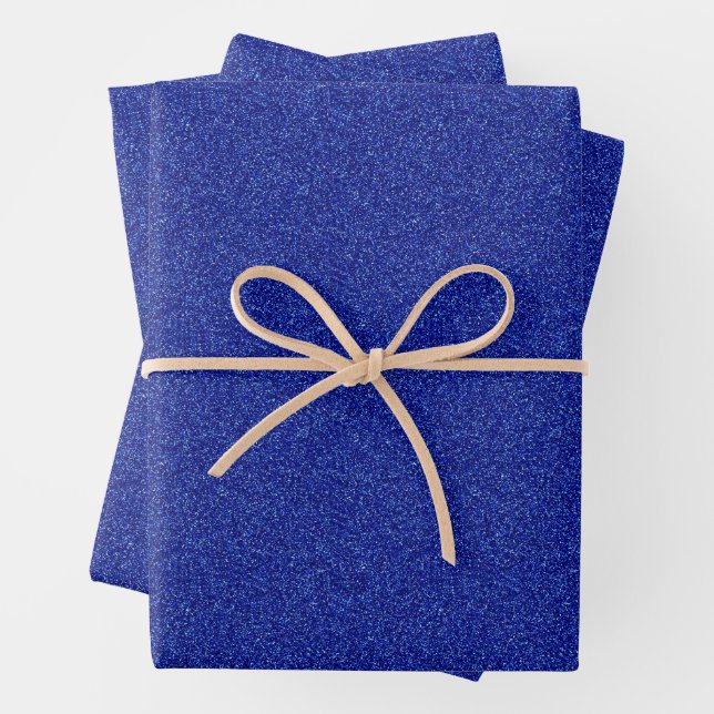 Blauschimmernde Glitzern Geschenkpapier Set (Beispiel)