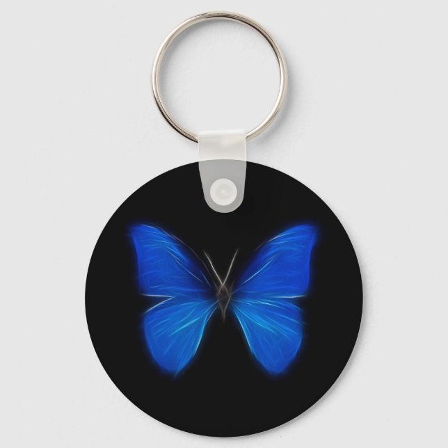 Blauschmetterling-Flying-Insekt Schlüsselanhänger (Vorderseite)