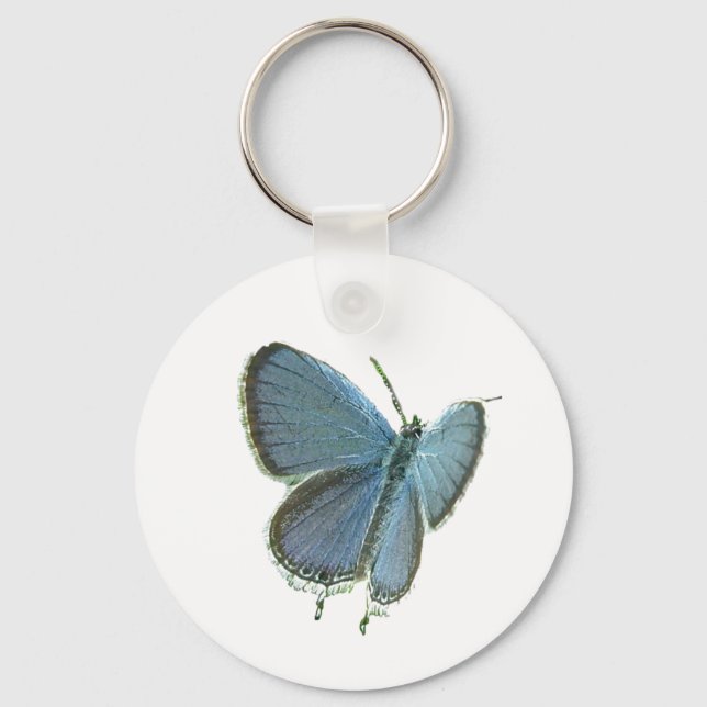 Blauschmetterling Schlüsselanhänger (Vorderseite)