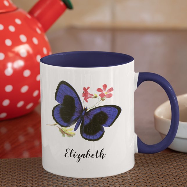 Blauschmetterling-Vintages Insekt Tasse (This vintage Victorian blue butterfly, lovingly remastered, suggests the beautiful Blue Morpho.
)