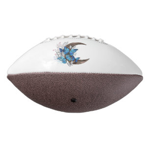 Blauschmetterlinge auf Holzhalbzeugen Football