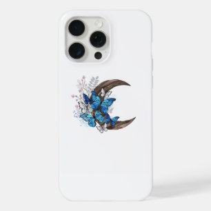 Blauschmetterlinge auf Holzhalbzeugen iPhone 15 Pro Max Hülle