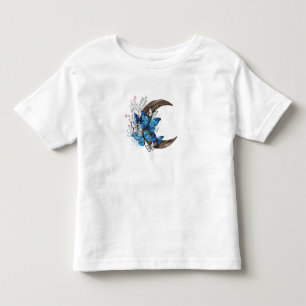 Blauschmetterlinge auf Holzhalbzeugen Kleinkind T-shirt