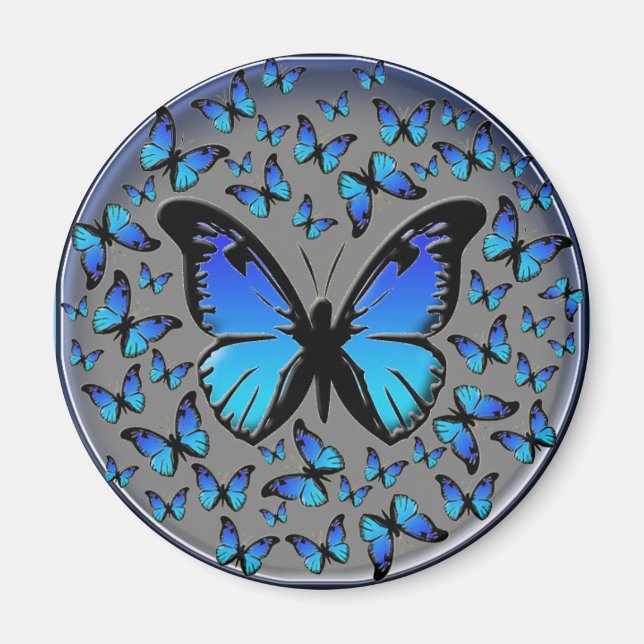 Blauschmetterlinge Magnet (Vorne)