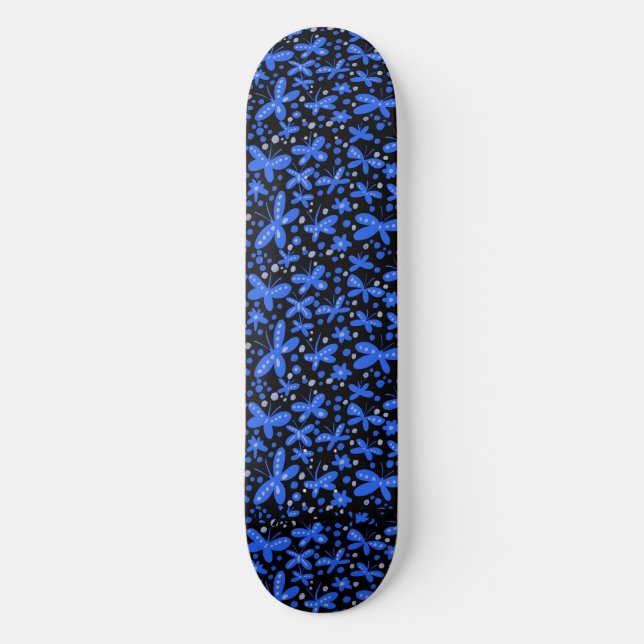 Blauschmetterlinge Skateboard (Vorderseite)