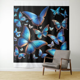 Blauschmetterlinge Wandteppich