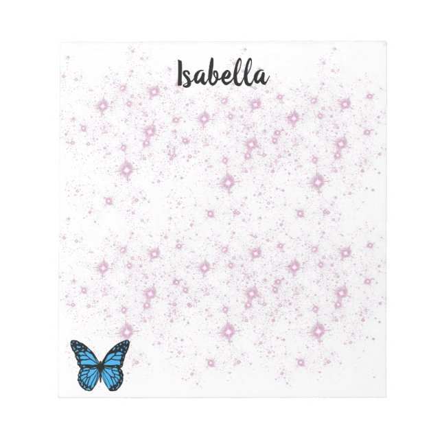 Blauschmetterlingsuntergrund Notizblock (Vorderseite)