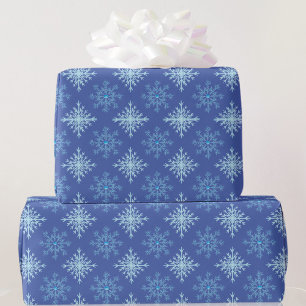 Blauschneeflakes Wintergeschenk Geschenkpapier