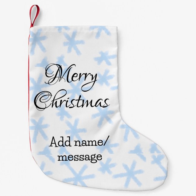 Blauschneeflocken Weihnachtsmuster Schneemuster Kleiner Weihnachtsstrumpf (Vorderseite)