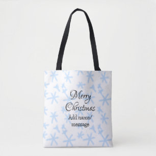 Blauschneeflocken Weihnachtsmuster Schneemuster Tasche
