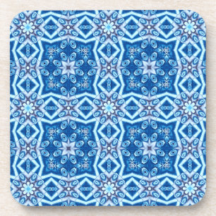 Blauschneeviereckiges Muster Getränkeuntersetzer