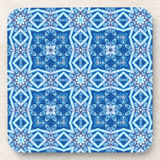 Blauschneeviereckiges Muster Getränkeuntersetzer