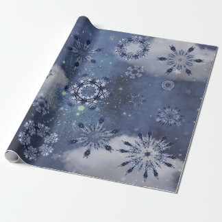 Blauschneewackelpapier Geschenkpapier