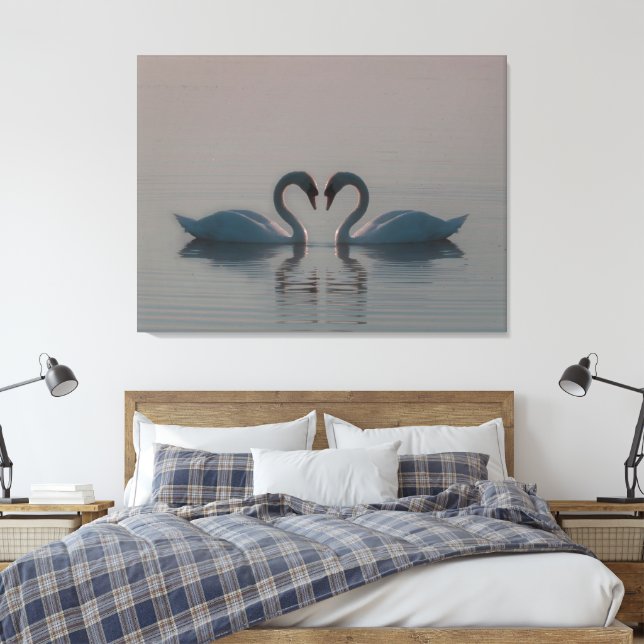 Blauschwäne müssen Liebe sein Leinwanddruck (Insitu (Schlafzimmer))