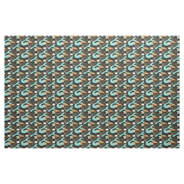 BlauSchwanz Meerjungfraumuster Stoff (Yard (91,4 cm))