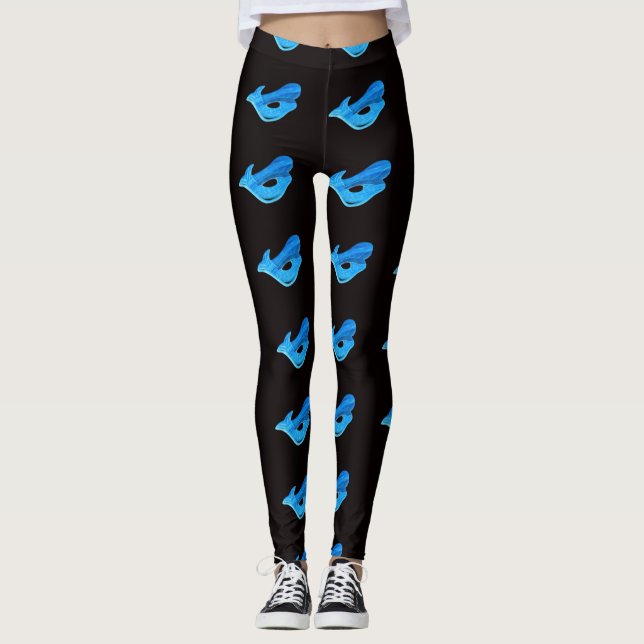 Blauschwarz Leggings (Vorderseite)