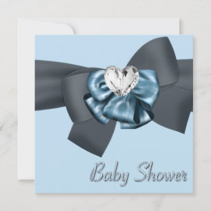 Blauschwarze Eleganz Baby Shower Einladung