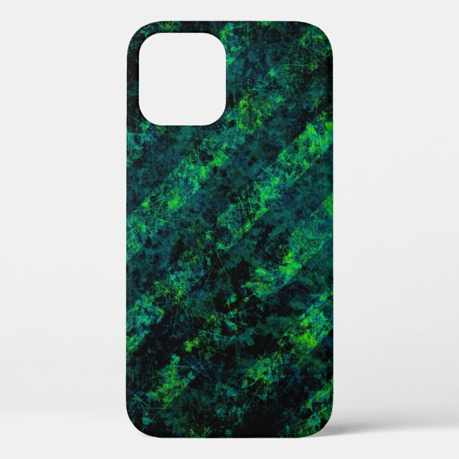 Blauschwarzer grüner gestreifter Hintergrund mit U Case-Mate iPhone Hülle (Rückseite)