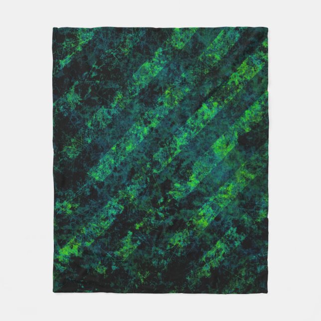 Blauschwarzer grüner gestreifter Hintergrund mit U Fleecedecke (Vorderseite)