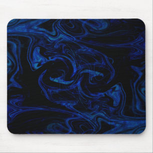 Blauschwarzer Wirbel Abstrakt Rauchig Cool Mousepad