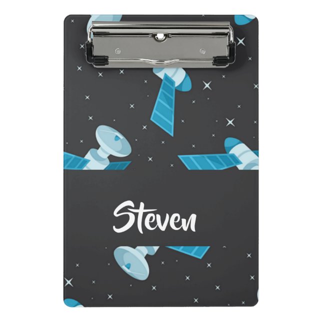 Blauspace Pattern Mini Klemmbrett (Vorderseite)