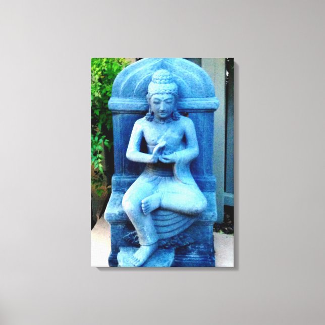 Blaustein Buddha gewickelt Leinwand (Vorderseite)