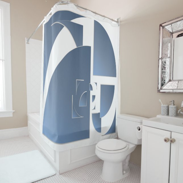 Blausteinziegel Duschvorhang (Beispiel)