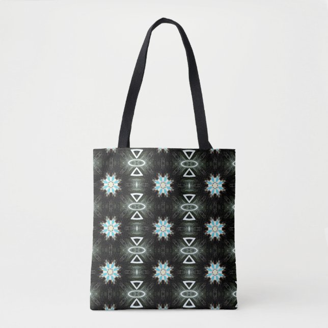 Blausterngeometrie Tasche (Vorderseite)