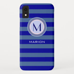 Blaustreifen mit Monogramm Case-Mate iPhone Hülle
