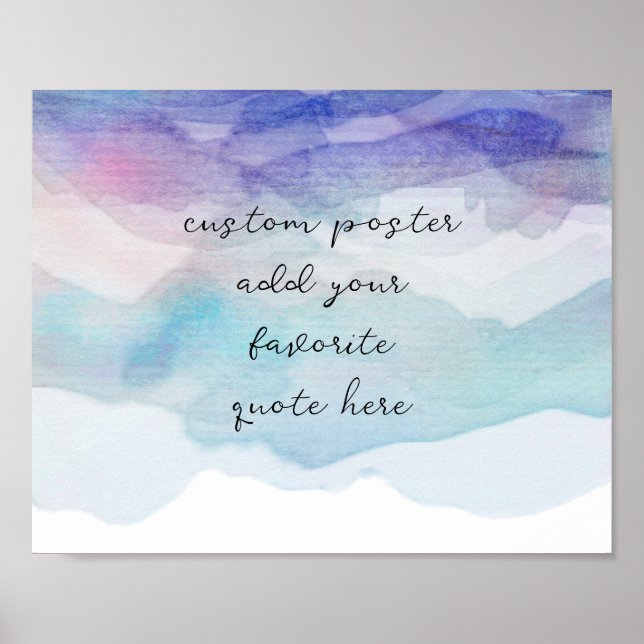 Blautöne der Aquarellkunst ergänzen Ihr Angebot Poster (Vorne)