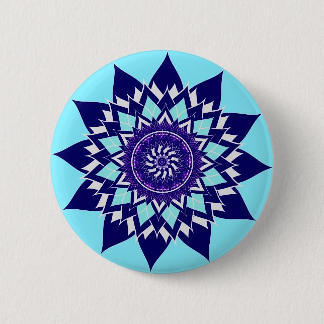 Blautöne und Purpur Button (Vorderseite)