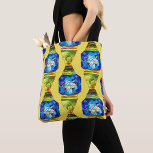Blautürkische Lampen Mosaikkunst Aquarell Tasche