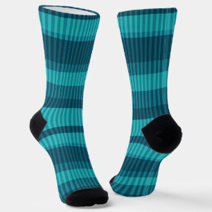 Blautürkisfarbene Streifen Socken