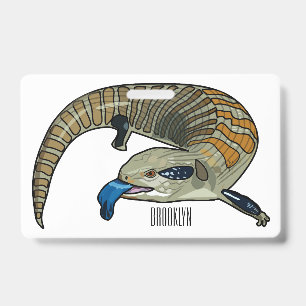 Blautzungen-Skink Cartoon-Illustration Ausweis