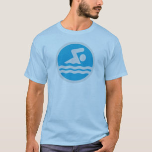 Blauu. Weißswim-T - Shirt für Schwimmer oder