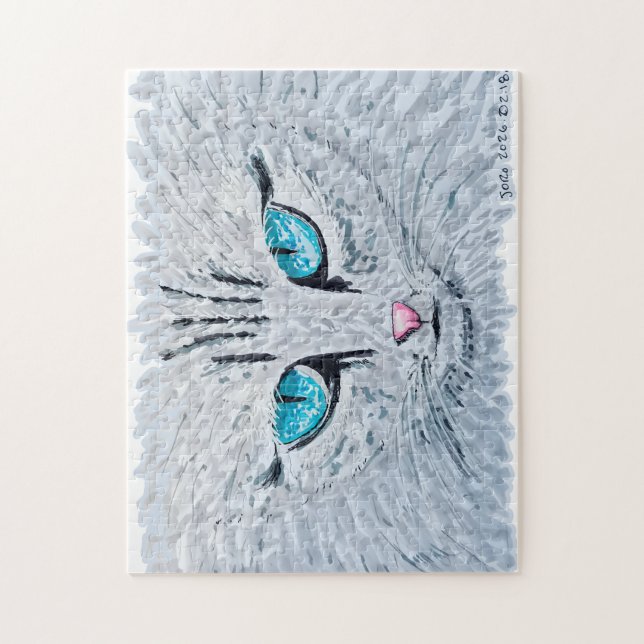 Blaüugige Fluffige Katze (Vertikal)