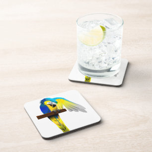 Blauund Goldmacaw-Papageien-Druck Untersetzer