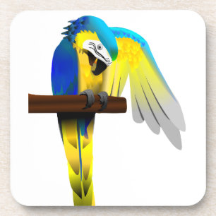 Blauund Goldmacaw-Papageien-Druck Untersetzer