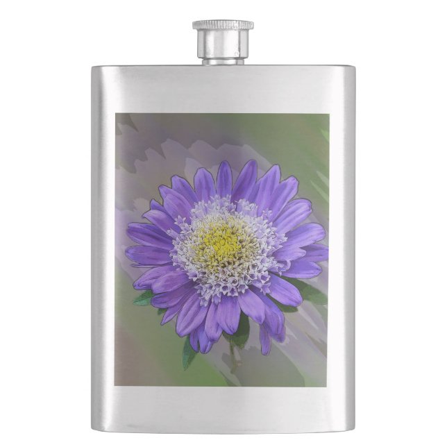 Blauviolett-Blume Flachmann (Vorderseite)