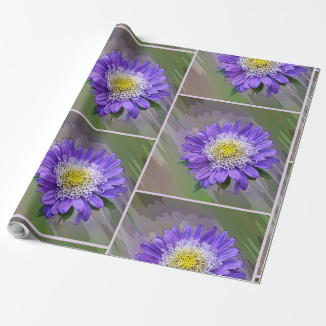 Blauviolett-Blume Geschenkpapier (Ungerollt)