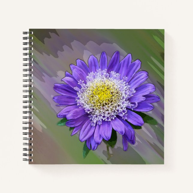 Blauviolett-Blume Notizbuch (Vorderseite)