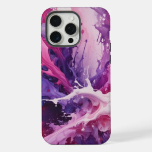 Blauviolett weißes Flüssigkeit-Handyhülle iPhone 15 Pro Max Hülle