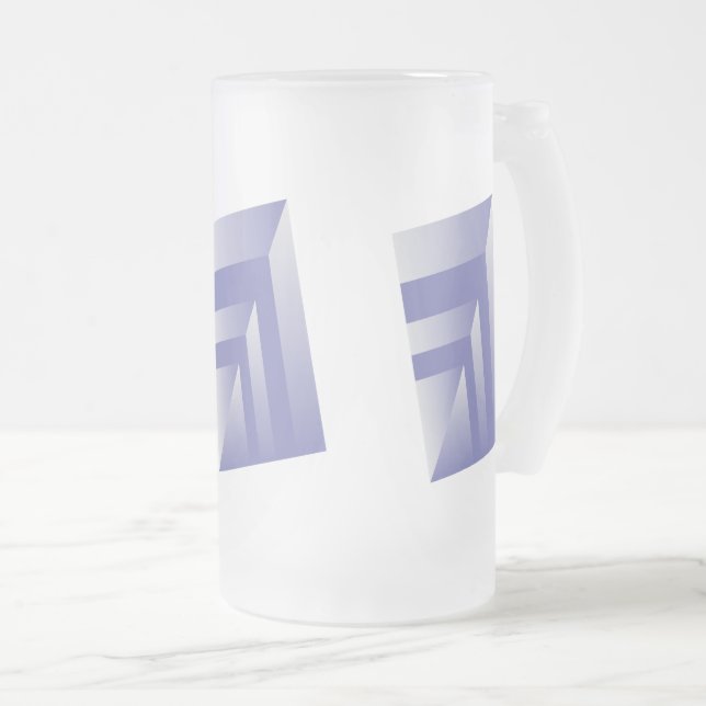 Blauviolette Farbtöne Mattglas Bierglas (VorderseiteRechts)