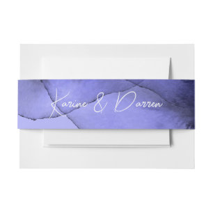 Blauviolette Lavendelhochzeit Einladungsbanderole