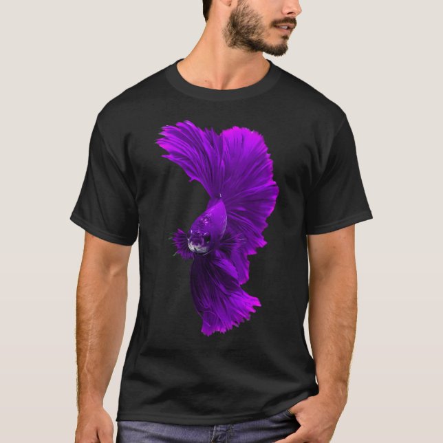 Blauvioletter Beta-Fisch T-Shirt (Vorderseite)
