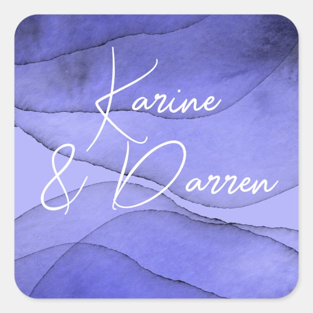 Blauvioletter Lavendel Quadratischer Aufkleber (Vorderseite)