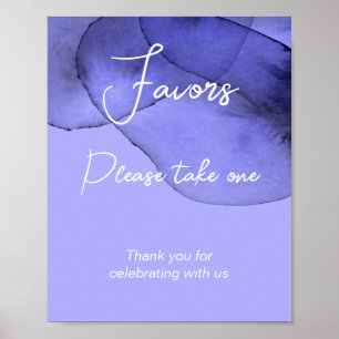 Blauviolettes Lila Favors bitte nehmen Sie eins  Poster
