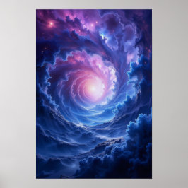 Blauviolettes Wurmloch Poster
